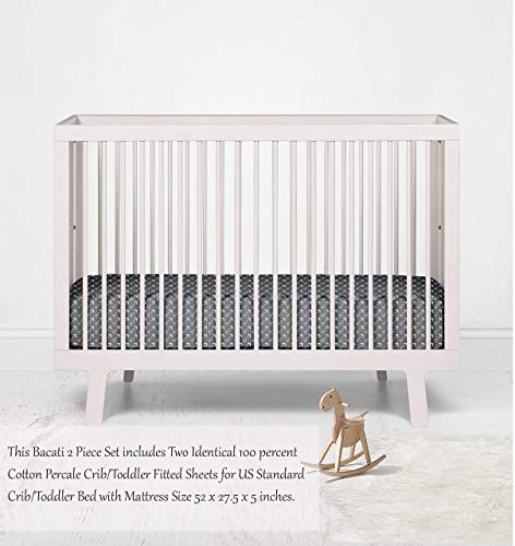 BACATI - 2 PACHENDAS PACHAS ARROWS NEUTRO Cotton Universal Baby US Standard Crib ou Cordler Bed Sheets