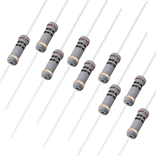 UXCELL 100pcs 10 ohm resistor, 1W 5% de resistores de filmes de carbono, 4 bandas para projetos eletrônicos e experimentos
