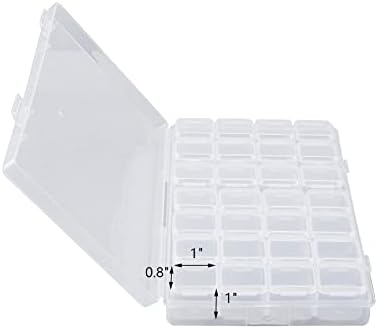 Wealrit 1 pacote 28 Grades Clear Jewelry Organizer Box, pequenos recipientes de jóias de plástico, contêineres de armazenamento de