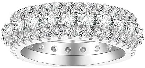 T-Jewelry Luxury Eternity Ring White Gold cheio AAAAA CZ Rings Banda de casamento para homens