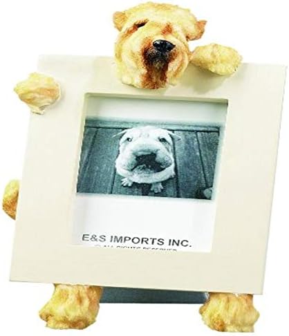 Wheaten Terrier Picture Frame mantém sua foto favorita de 2,5 por 3,5 polegadas, pintada à mão com aparência realista