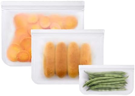 Sacos de armazenamento de alimentos de silicone reutilizados, pacote de 20 peças