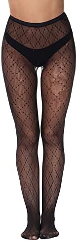 Meias de fishnet estampadas com renda alta malha de cintura pura coxa de meia -calça gótica de calça de lingerie gótica de lingerie