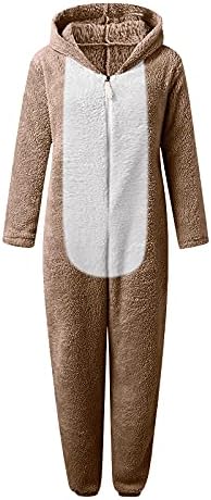 Pijama de lã para mulheres de inverno quente One peça