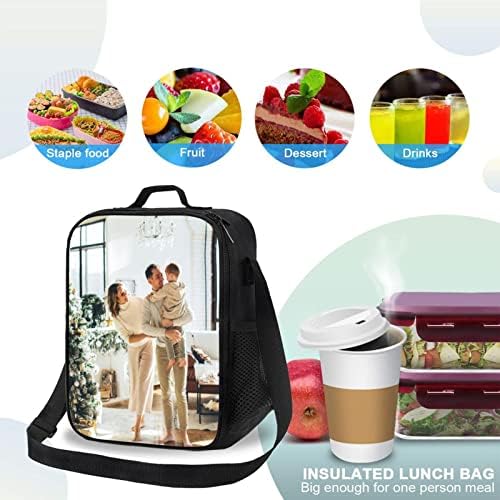 Lunchagem isolada personalizada YOMVUKW Adicione o seu logotipo de imagem Texto personalizado para almoço reutilizável Tote