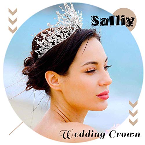 Coroa barroca Salliy Black Bridal Crystal Tiara Crown Capacete gótico Capacete vintage Acessórios de cabelo queen