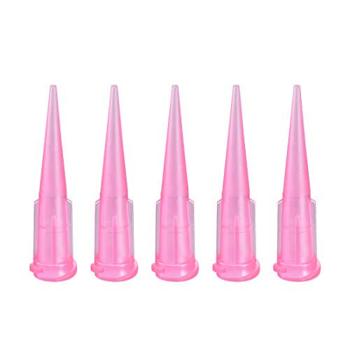 Uxcell Industrial Blunt Tip cônico Dispensing Preeflel agulha 20ga x 1,26 rosa 5pcs