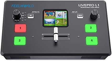 FeelWorld L1 V1 Switcher de vídeo e pacote de câmera ndi20x PTZ