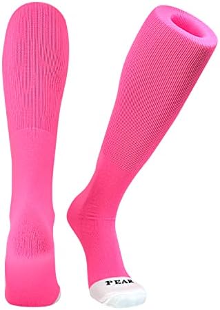 Pear Sox Id Knee Knee High Tubo Long Socks para futebol de beisebol futebol - rosa quente