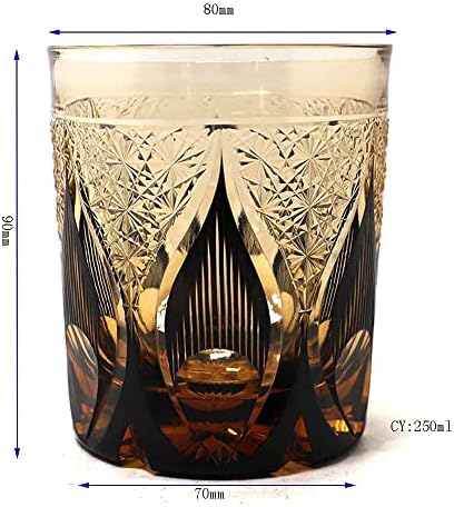 Erreloda edo kiriko antiquado de uísque de vidro- 9 oz de barware para escocês, bourbon, licor e bebidas de coquetel