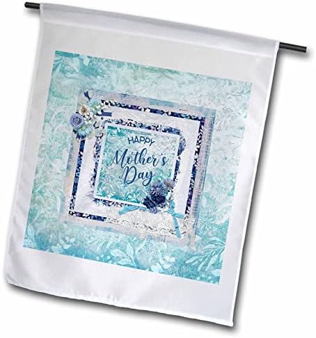 Imagem 3drose do dia das mães, bela moldura de flora azul - bandeiras