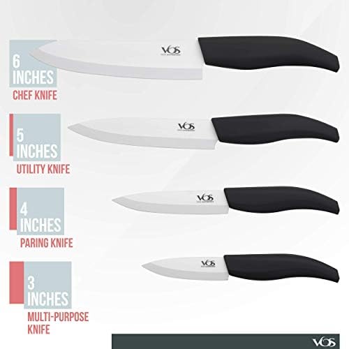Conjunto de facas de cerâmica de Vos - dois conjuntos com suporte e caixas de presente