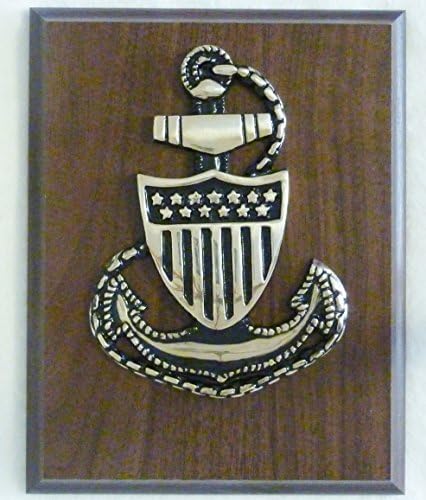 USCG Guarda Costeira Militar Sólida Chefe de Brass E7 emblema na placa 7x9