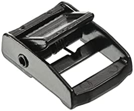 Fivela de metal de 20 mm de 20 mm, liga de zinco do tipo fino, anti-deslizamento da came bloqueio para amarrar tira, pacote preto 2