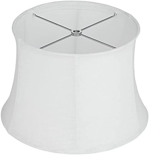 Softback Pinched Drum Lamp Shade White Small 10 Top x 12 inferior x 8 High Spider com harpa de substituição e ajuste