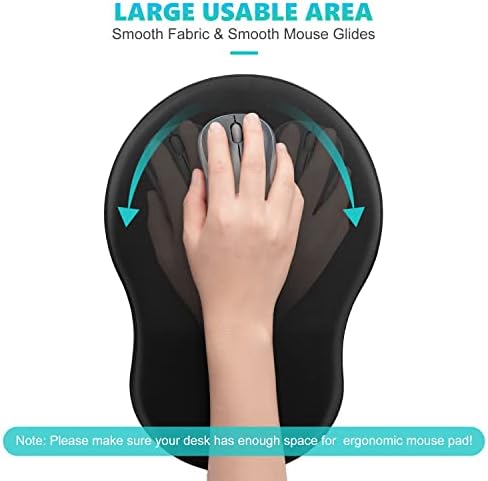 Molmo Mouse Pad Suporte ao pulso, almofada de rato ergonômico com descanso de pulso, mousepad de alívio da dor com base de borracha sem deslizamento, tapete de mouse de espuma de memória confortável para escritório e casa