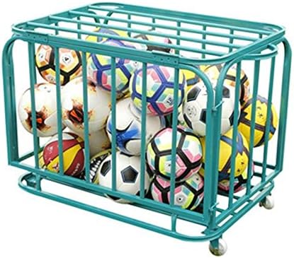 Teerwere Ball Rack Sports Sports Ball Ball Storage para futebol de futebol rack de futebol com rodas com organizador de equipamentos de ganchos ajustáveis