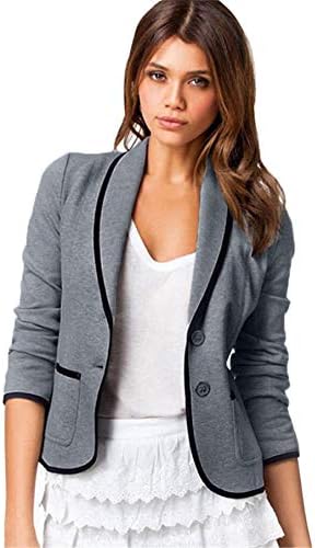 Andongnywell Women's Business Casat Blazer Top Tops de manga longa Slim Fit Jacket Outwear Blazer sobretudo