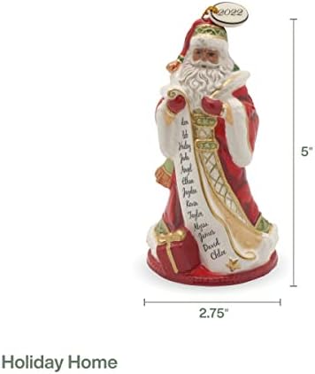 Fitz e Floyd Holiday Home Afro -American 2022 Datado de Santa Bell Ornament, multicolorido