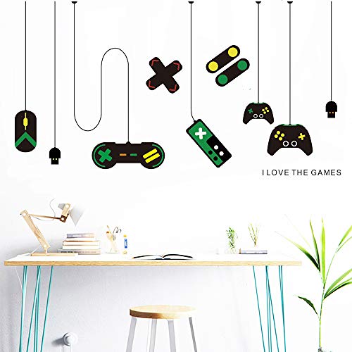 Gamer Wall Decal de jogo JOYSTICK VINIL Decoração de arte Adesivo de arte para crianças crianças menino quarto salas de jogos paredes