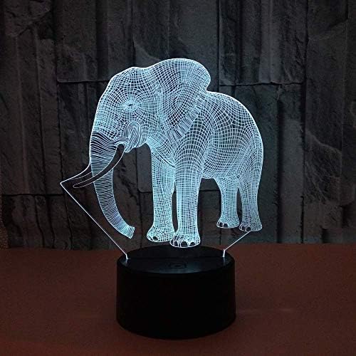 Migdt Bee Elephant LED gradiente colorido 3D Lâmpada estéreo Touch Touch Controle remoto Usb Night Night Lightide Bedside
