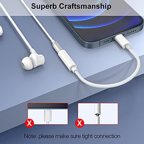 Adaptador de fone de ouvido para iPhone, 2 pacote Lightning a 3,5 mm Conversor de fones de ouvido AUX Audio Connector Compatível