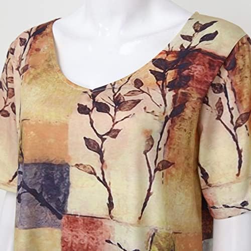 2023 Womens v pescoço de verão Tops Floral estampado Blusa Casual Túnica Casual Top Trendy Loose Fit Tshirt