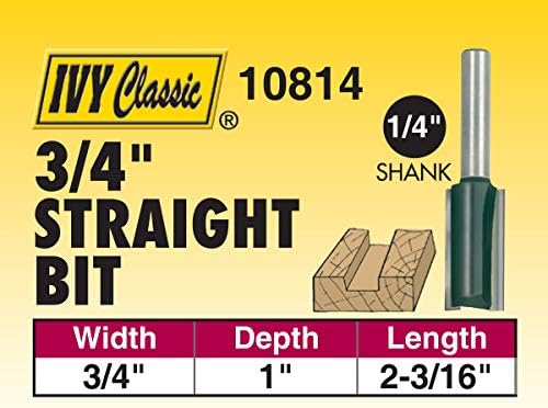 Ivy Classic 10814 3/4 reto de roteador de carboneto, haste de 1/4, 1/caixa de suspensão