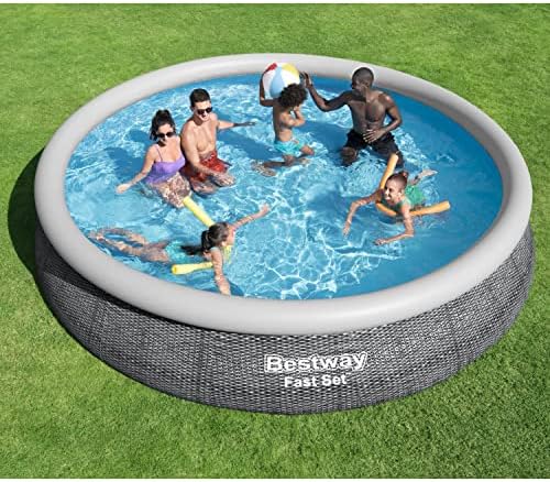 Bestway Fast Conjunto de 15 'x 33 redondo inflável ao ar livre acima do solo conjunto de piscina com bomba de filtro de 530 galões
