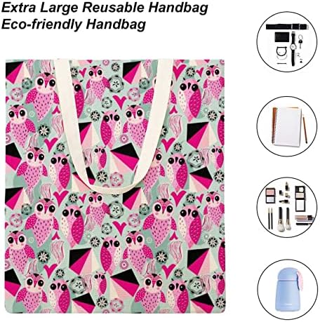 Gráfico incomum Love Owl Canvas Tote Bag Posted Grocery Shopping Bolsa Bola Presente para Mulheres