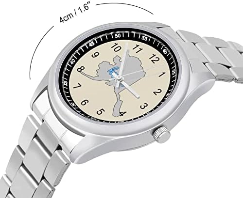 Alasca - Desboto do mapa Home Automático assistir para homens mulheres aço inoxidável Relógio Fashion Quartz Watch
