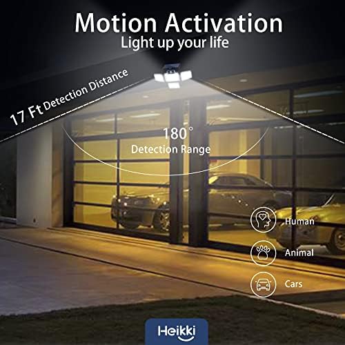 Luzes solares de Heikki ao ar livre, 228 Luzes de sensor de movimento com controle remoto, 4 cabeças LED LED LUZES LUZES DE PARTIR