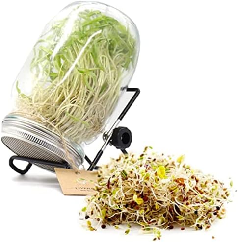 Zerodeko 4pcs tampa as tampas de salada Brócolis feijão maçom portátil Crescendo com a tela de broto tampa de alfafa versátil malha