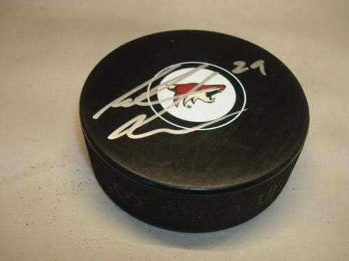 Anders Lindback assinou o Arizona Coyotes Hockey Puck autografado 1A - Pucks autografados da NHL