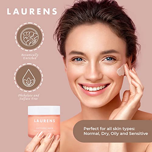 Máscara calmante da cuidados com a pele de Laurens- Máscara facial de beleza com complexo de argila, camomila, extrato