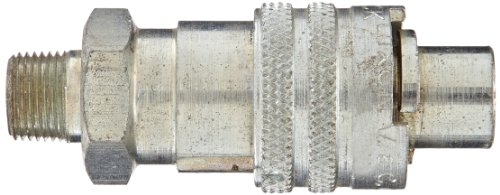 Dixon Valve N4M3 Aço de aço intercâmbio de encaixe pneumático, mamilo, 1/2 acoplamento x 3/8 - 18 NPTF Male thread