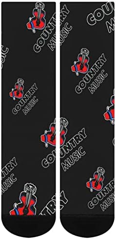 WeedkeyCat Country Music Crew Socks ROVA FONITY IMPRESSTRA PRACHIC CASUAL MODERAÇÃO espessura para o outono da primavera e inverno