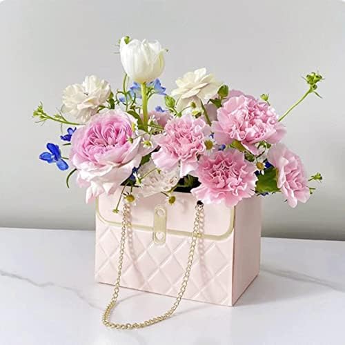 Long Xin Series 12pcs Sacos de presente de flor Florista Caixas de papel artesanal Presente Bolsas de flores portáteis Sacos de presente retangulares para pacote de presentes