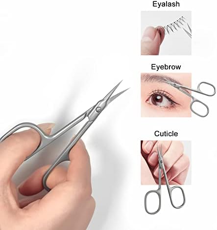Tesoura de cutícula com lâmina curva Scissors Scissors para Cutículas - Pequenas tesouras profissionais para sobrancelha,
