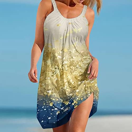 Hawaii Sundress for Women Flowy Summer Mini Dress Dress Vestido sem mangas Vestido de praia vestido de túnica boho