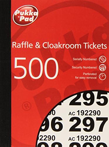 Valor do vestiário Pukka Pads RAF500 1-500 Livro de ingressos de sorteio numerado