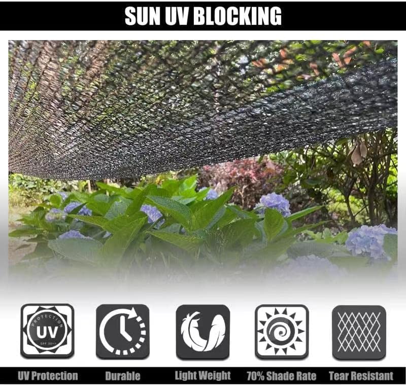 Rebella 55% de pano de sombra, pano de tonalidade de 6,5 pés de x10 pés para plantas de protetor solar de jardim cobertura da rede