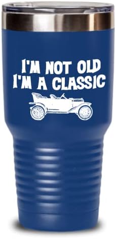 Eu não sou velho, sou clássico engraçado de carros antigos para o vovô do tumbler de viagem, copo de café do marido marido