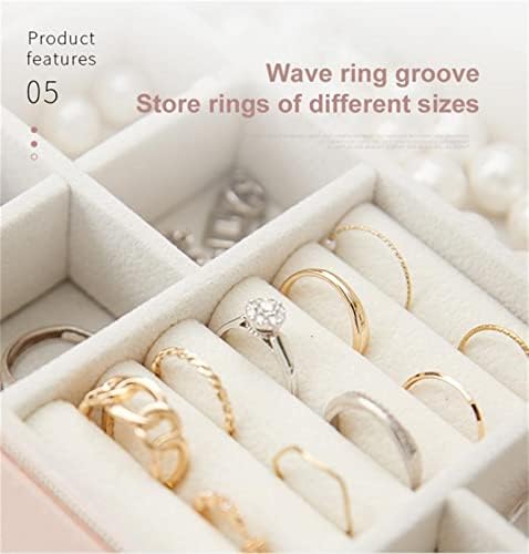 Liugou Jewelry Box Zipper Flip Brincos Simples Anel Jóias Multifuncionais Caixa de Jóias Organize Grande Capacidade Exibição de