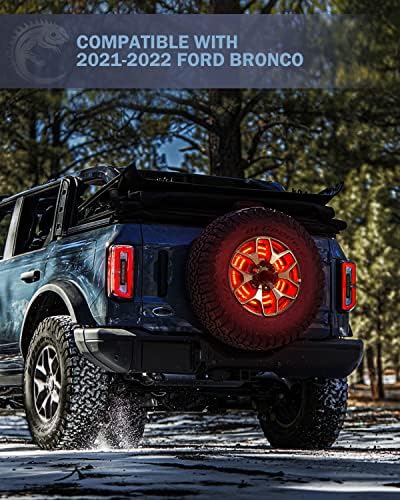 Lupar Luz de freio de pneu Lupar compatível com 2021-2022 Ford Bronco 2/4 Porta, LED de anel duplo 3º Luz da roda traseira