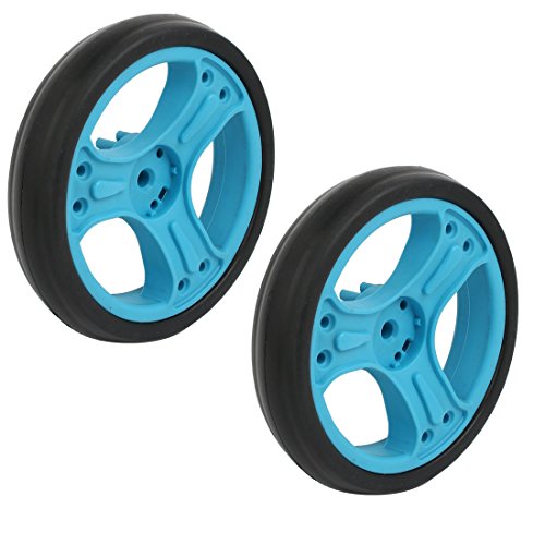 UXCELL 2PCS 150mm DIA Plástico Polia de roda única rolando azul 8mmx25mm