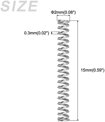 Metallixity Compression Springs 20pcs, 304 Extensão de aço inoxidável Mola - Para reparos domésticos da loja, projetos