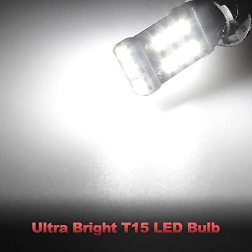 Yorkim 912 921 lâmpada LED, lâmpadas de backup de alta potência 2835 chipsets 15-smd Erro extremamente brilhante T15 906 W16W para backup, reverso, cauda, ​​luzes de freio, 6000k White, pacote de 4