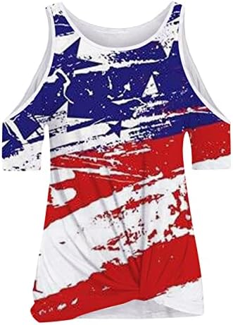 4 de julho camisetas camisetas para mulheres mangas curtas o pescoço túnicas tópicos de bandeira americana listras tie-dye camisetas