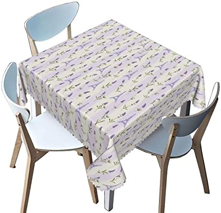 Talha de mesa quadrada de padrão de zucrcffy paris, 70x70 polegadas, manchas resistentes a estampas reutilizáveis ​​para lavar roupas quadradas de mesa, para jantar de cozinha para jantar no jantar ao ar livre